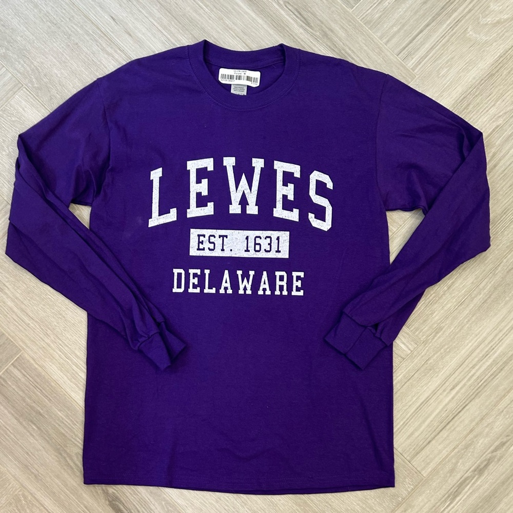 Lewes Delaware Purple Long Sleeve Shirt